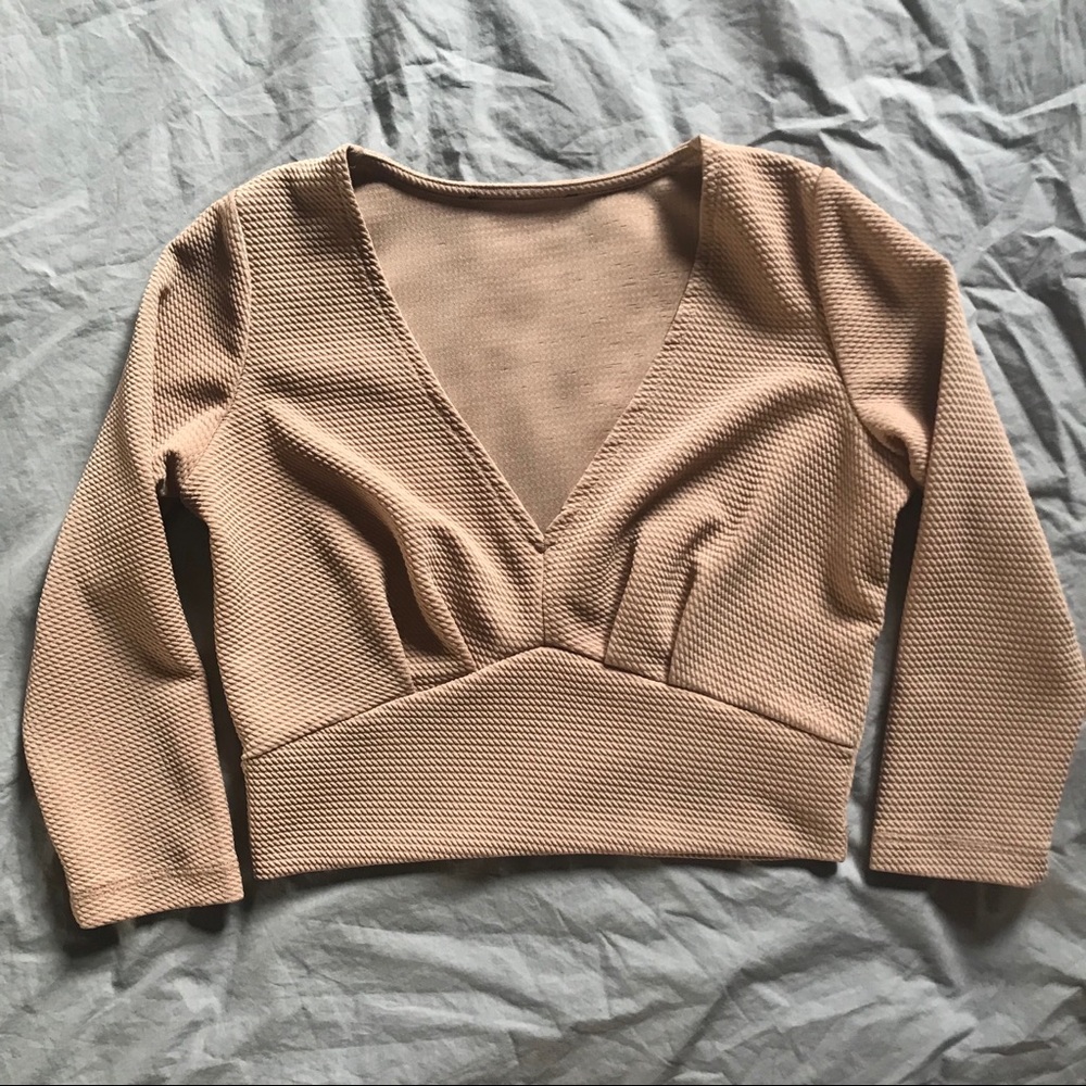 Aritzia Wilfred Nude Crop Top